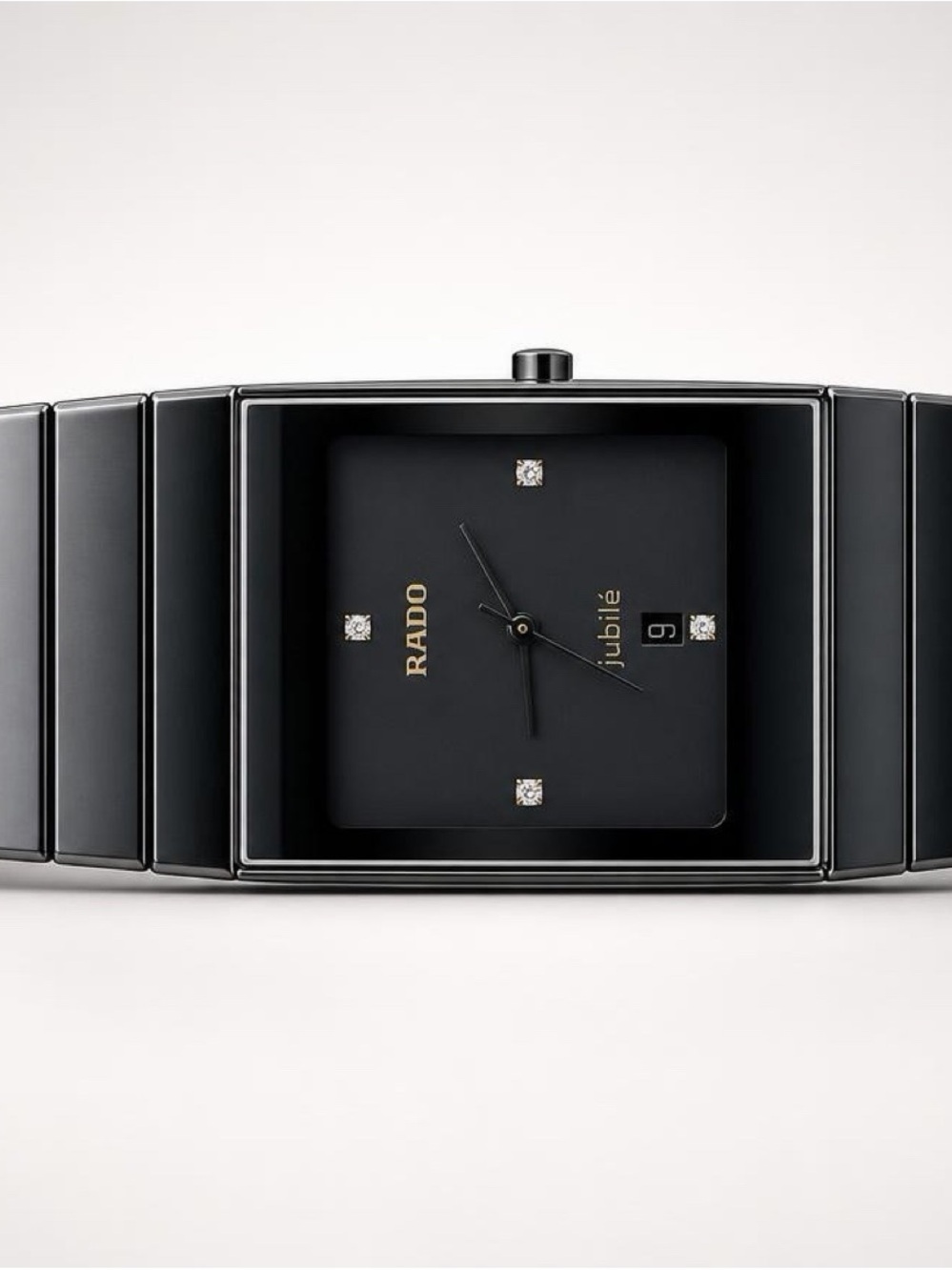 Rado DiaStar Jubilé Ceramic Luxury Swiss Watch - 152.0347.3 Black & Gold